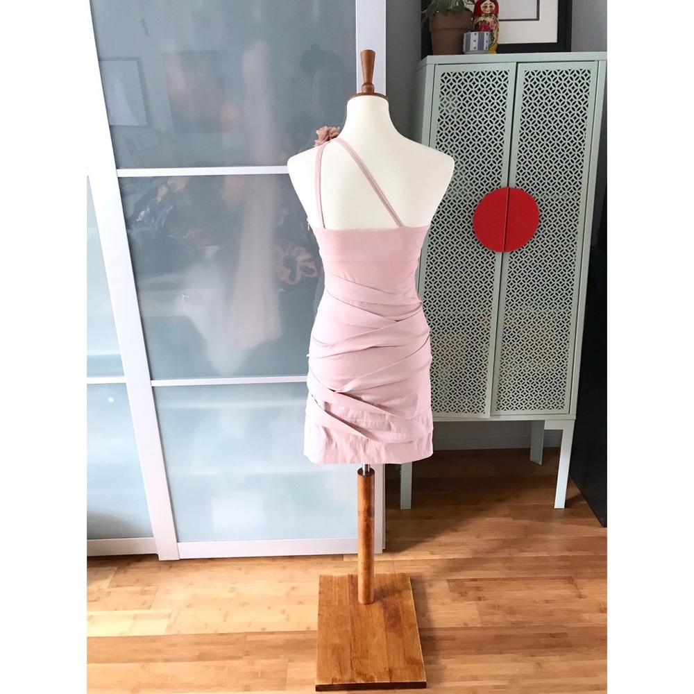 Hailey by Adrianna Papell Blush Bridesmaid Dress - Picture 2 of 7